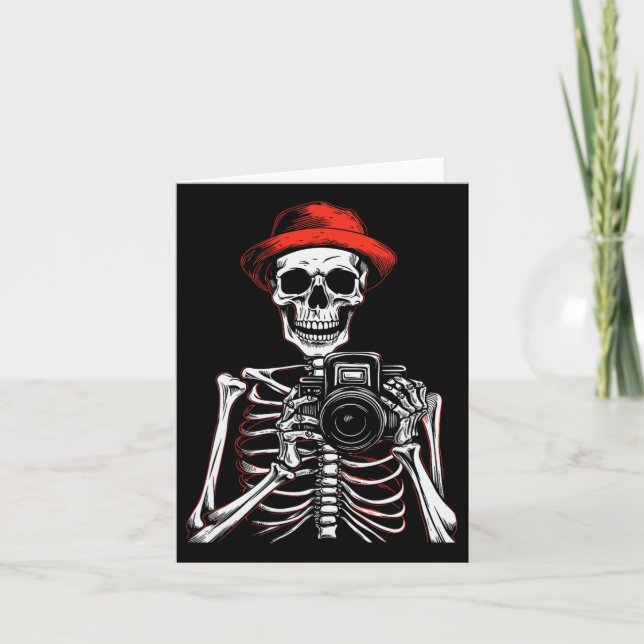 Tarjeta Fotógrafo Halloween Disstume Skeleton Lover (Anverso)