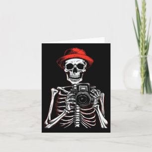 Tarjeta Fotógrafo Halloween Disstume Skeleton Lover