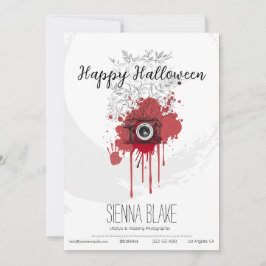 Tarjeta Fotógrafo minimalista de Halloween saluda