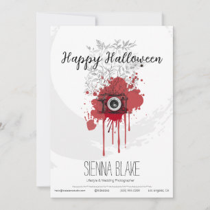 Tarjeta Fotógrafo minimalista de Halloween saluda