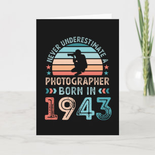 Tarjeta Fotógrafo nacido en 1943 regalo de cumpleaños núme
