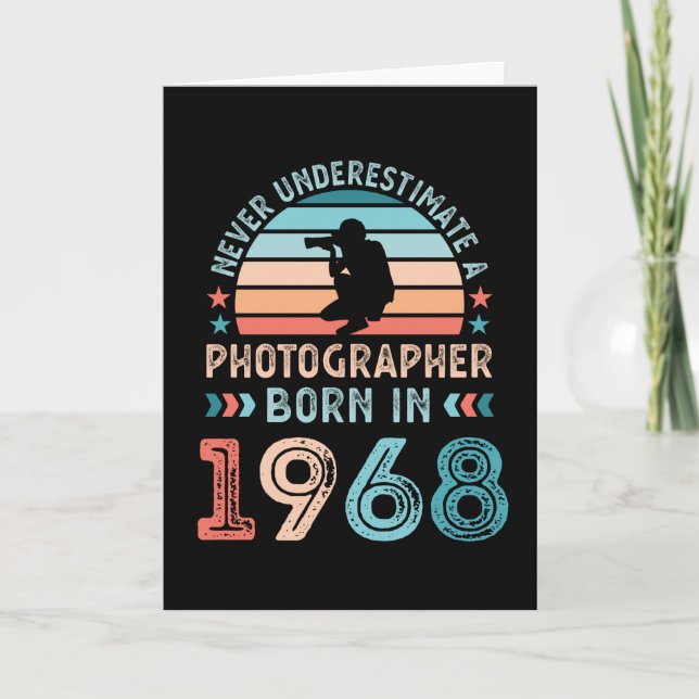 Tarjeta Fotógrafo nacido en 1968 Regalo de cumpleaños núme (Anverso)