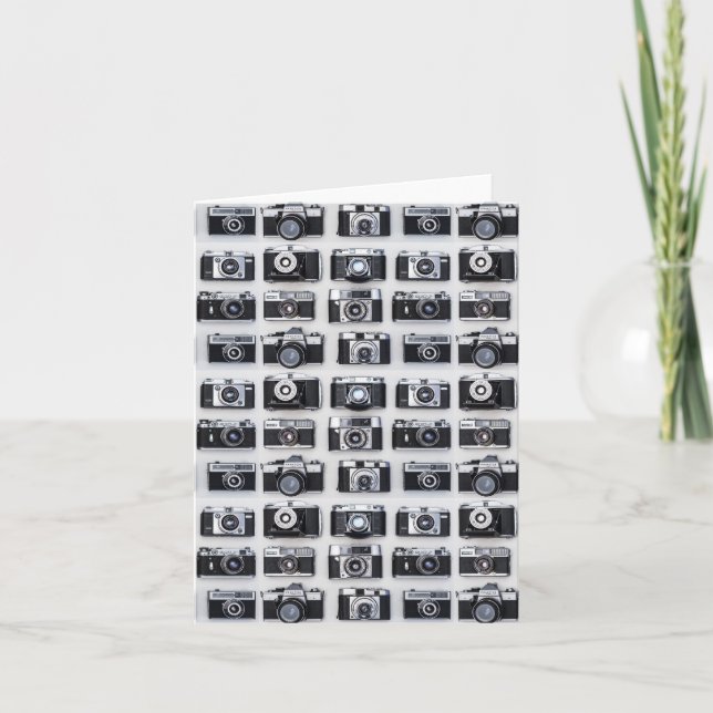 Tarjeta Fotógrafos de colección de cámaras antiguas en bla (Anverso)