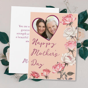Tarjeta Fotograma en forma de corazón de melocotón del Día