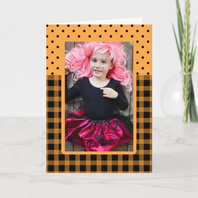 Tarjeta Fotograma fotográfico de Halloween retratado y pun (Anverso)