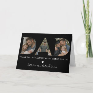 Tarjeta Fotomontaje Negro Moderno Regalo del Día del Padre