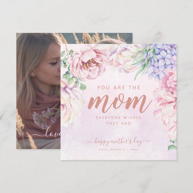 Tarjeta Fotorrealista Personalizada Para Mamá (Anverso / Reverso)