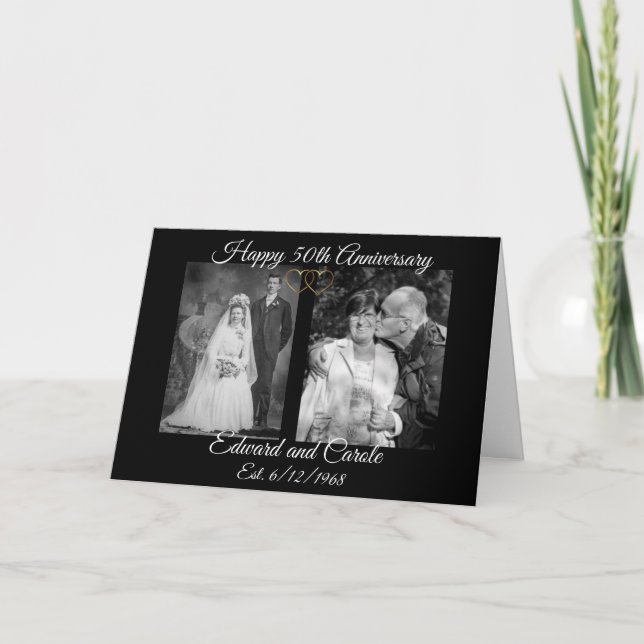 Tarjeta Fotos Bodas personalizadas en 50 años (Anverso)