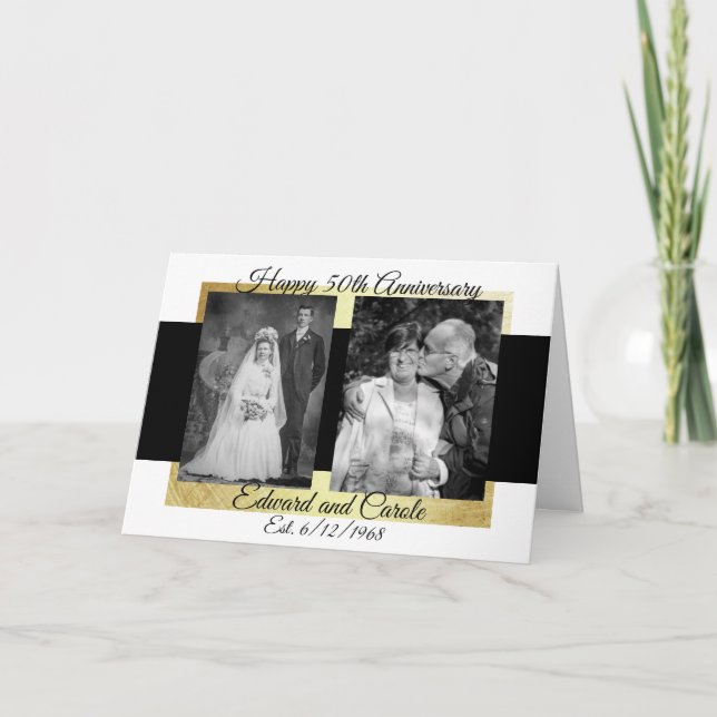 Tarjeta Fotos Bodas personalizadas en 50 años (Anverso)
