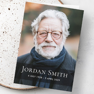 Tarjeta Fotos completas de duelo en el funeral gracias dob