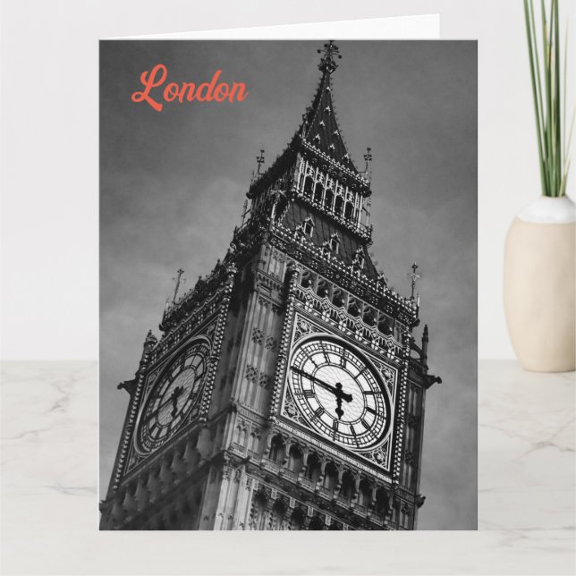 Tarjeta Fotos de arte de viajes del Big Ben Europe negro y (Anverso)