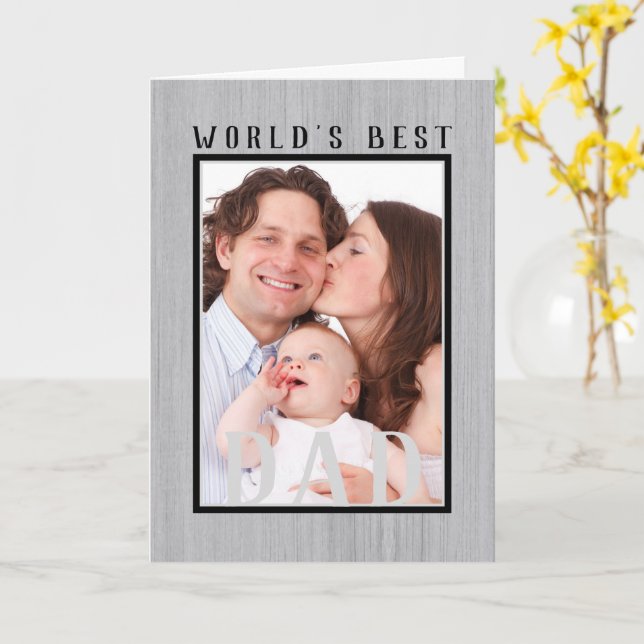 Tarjeta Fotos de cumpleaños de Rústico a Mejor Papá en el  (flor amarilla)