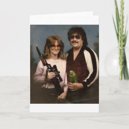 Tarjeta ¡Fotos de familia torpes - pares con el loro!