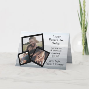 Tarjeta Fotos de feliz Día del Padre en la familia