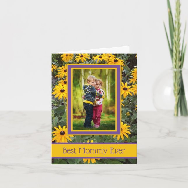 Tarjeta Fotos de flores amarillas personalizadas de la mej (Anverso)