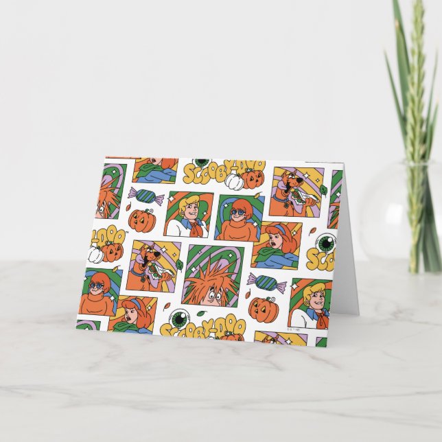 Tarjeta Fotos de Halloween con patrón de Scooby-Doo (Anverso)