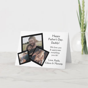 Tarjeta Fotos de la familia del Día del Padre Feliz