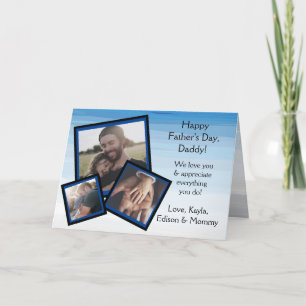 Tarjeta Fotos de la familia del Día del Padre Feliz