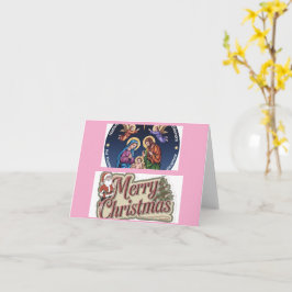 Tarjeta Fotos de navidad de la familia verde