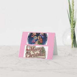 Tarjeta Fotos de navidad de la familia verde