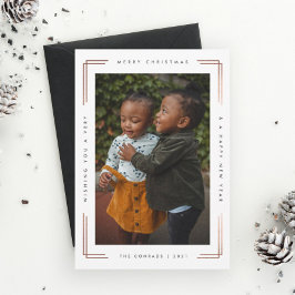 Tarjeta Fotos de Navidad moderna con una foto