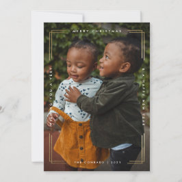 Tarjeta Fotos de Navidad moderna con una foto