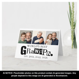 Tarjeta Fotos de nietos Abuelo Abuelo padre del mundo