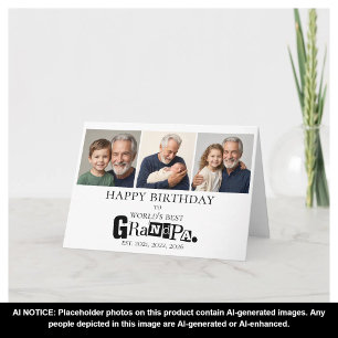 Tarjeta Fotos de nietos Cumpleaños del mejor abuelo del mu