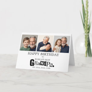 Tarjeta Fotos de nietos Cumpleaños del mejor abuelo del mu