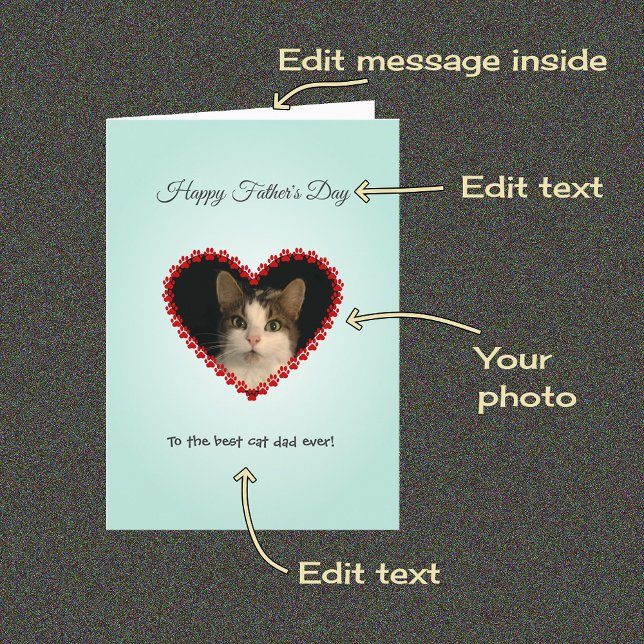 Tarjeta Fotos de papá de gato personalizado Día de los pad (Subido por el creador)