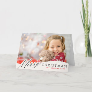Tarjeta Fotos de Personalizado navideño de flancos de niev