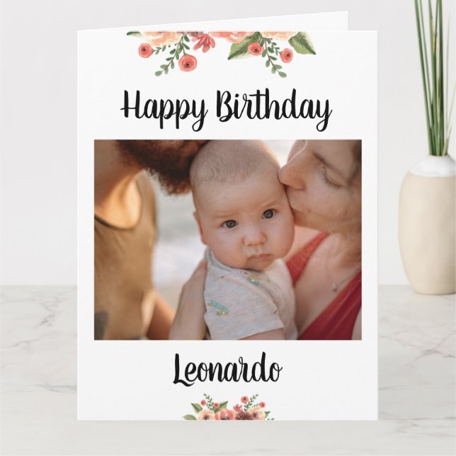 Tarjeta Fotos de personalizar Guión Personalizado Cumpleañ (Anverso)