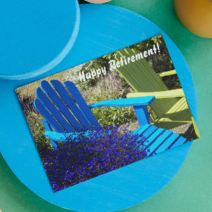 Tarjeta Fotos de Sillas de Jardín de Madera Coloridas para