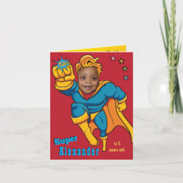 Tarjeta Fotos de superhéroes volando Cumpleaños Especializ