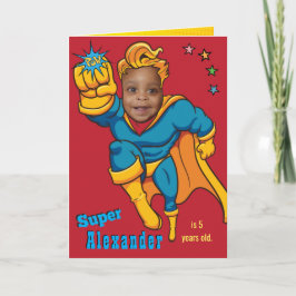 Tarjeta Fotos de superhéroes volando Cumpleaños Especializ