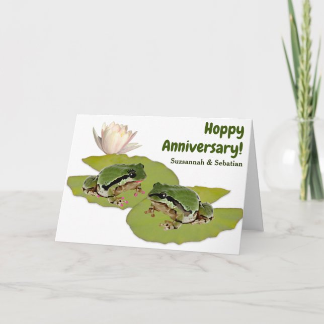 Tarjeta Fotos de una pareja de espuma en aniversario graci (Anverso)