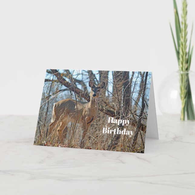 Tarjeta Fotos de Wildlife Deer Woods cumpleaños (Anverso)