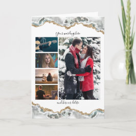 Tarjeta Fotos del 5 de DIY aniversario de boda de mármol g