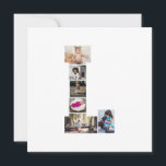 Tarjeta Fotos en blanco y negro con la letra L en collage<br><div class="desc">Este collage de fotos con monograma es un diseño personalizado que combina un monograma llamativo (iniciales o letra) con una colección de fotos dispuestas artísticamente dentro o alrededor del mismo. Es una forma elegante de mostrar recuerdos mientras se añade un toque único y sofisticado a la decoración o a los...</div>