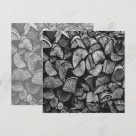 Tarjeta Fotos en Blanco y Negro de Troncos de Árbol Cortad