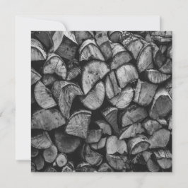 Tarjeta Fotos en blanco y negro de troncos de árboles cort