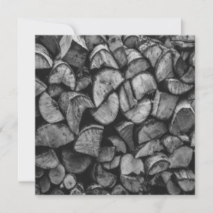 Tarjeta Fotos en blanco y negro de troncos de árboles cort