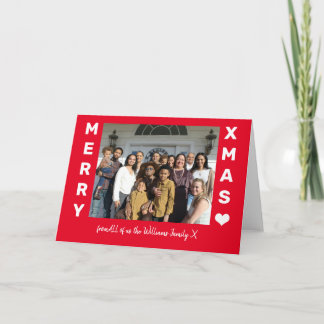 Tarjeta Fotos en blanco y rojo de Feliz Navidad