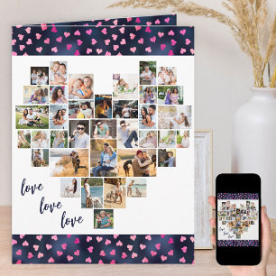 Tarjeta Fotos en Colage de Corazón 36 Fotos Amor Aniversar