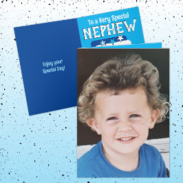 Tarjeta Fotos especiales del cumpleaños del sobrino blanco