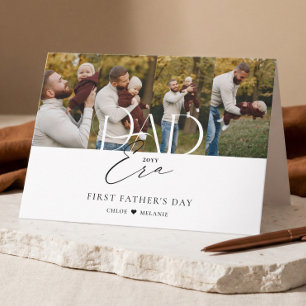 Tarjeta Fotos familiares de la era del padre elegante prim
