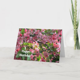 Tarjeta Fotos florales de Crabapple Rosa Cumpleaños