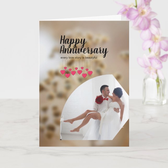 Tarjeta Fotos modernas amor a esposa esposa feliz aniversa (Orquídea)