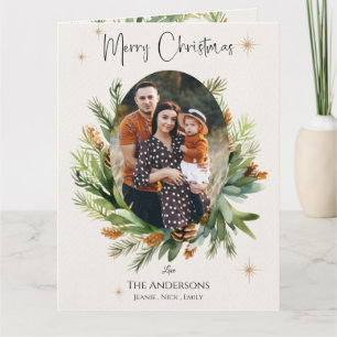 Tarjeta Fotos multifamiliares Green Leyes Feliz Navidad
