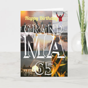Tarjeta Fotos personalizadas Abuela 65º cumpleaños